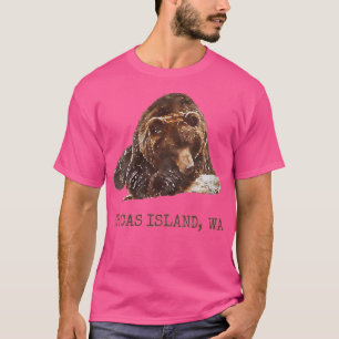 Camiseta Mulher Orcas Ilha Brown Grizzly Urso Na Neve