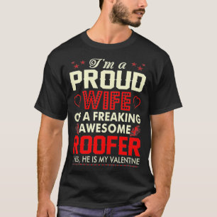 Camiseta Mulher Orgulhosa Esposa Louca Roofer Meu Valen