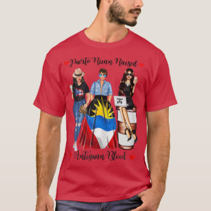 Camiseta Mulher Orgulhosa Porto-Riquenho Nascer das Raízes