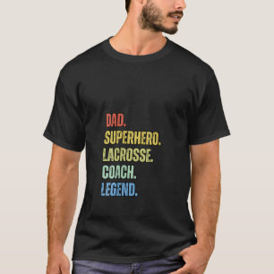 Camiseta Mulher Pai Super Herói Lacrosse Coach Legenda Funn