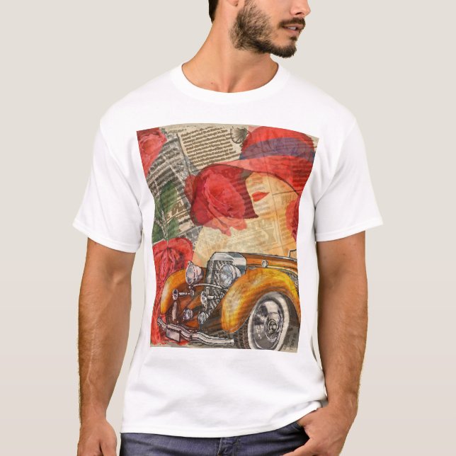 Camiseta Mulher Parisiense: Retro Torre Eiffel. (Frente)