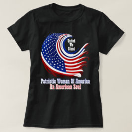 Camiseta Mulher Patriótica Simplesmente Inspirada da Améric