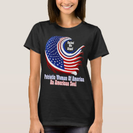 Camiseta Mulher Patriótica Simplesmente Inspirada da Améric