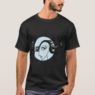 Camiseta Mulher Peixe Título — Ilustração de Tinta Azul Sua