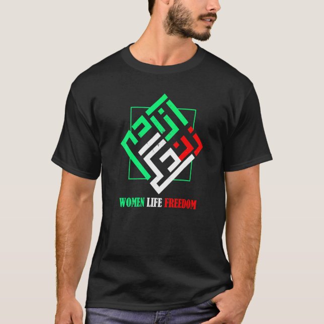 Camiseta Mulher Persa Vida Liberdade Zan Zendegi Azadi (Frente)