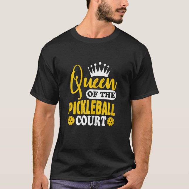Camiseta Mulher Pickleball Rainha Da Corte De Pickleball Pi (Frente)