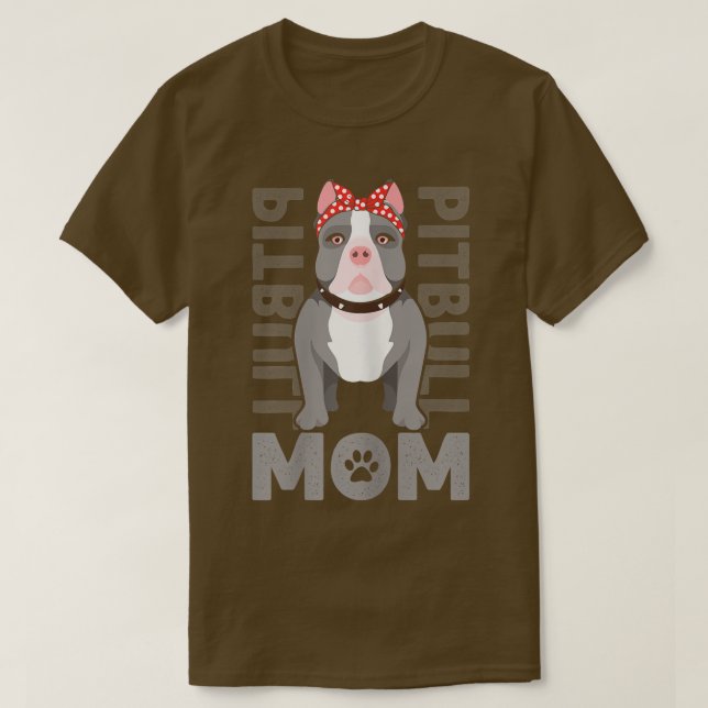 Camiseta Mulher Pitbull Mãe - Engraçada Cachorra-T-Shirt (Frente do Design)