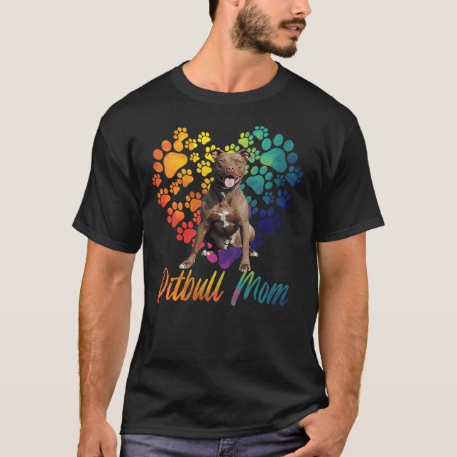 Camiseta Mulher Pitbull Mamãe Engraçada Cachorro Lover Pitt (Frente)