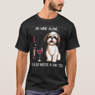 Camiseta Mulher Pode Sobreviver Sozinha Precisa De Shih Tzu