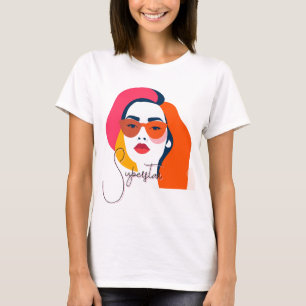 Camiseta Mulher-Pop de-arte vibrante com óculos de sol