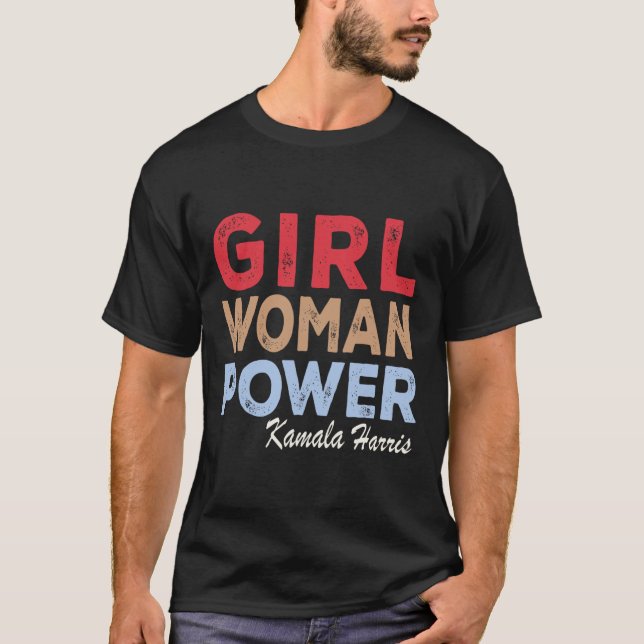Camiseta Mulher Power Kamala Harris Retro Vintage (Frente)