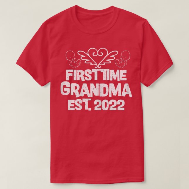 Camiseta Mulher Primeira vez vovó (Frente do Design)