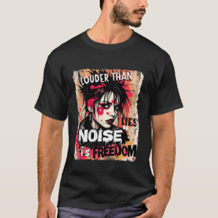 Camiseta Mulher Punk Grafite Grunge Arte de Rua 90s Desgast
