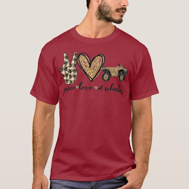 Camiseta Mulher Quad ATV Paz Amor 4 Rodas Bikes Corrida (Frente)