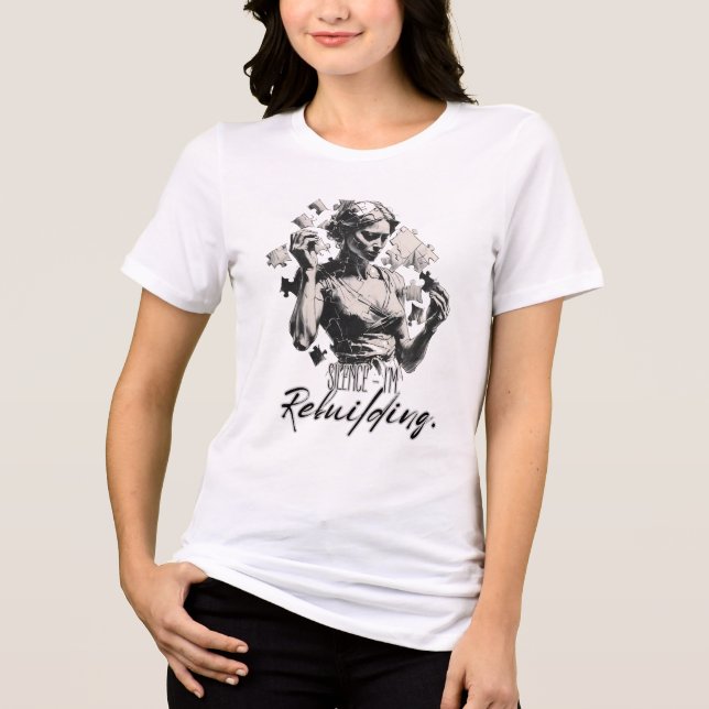 Camiseta Mulher Quebra-Cabeça Estou Reconstruindo (Frente)