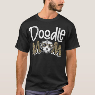 Camiseta Mulher rabisca Mãe Leopardo Goldendoodle Da Mãe