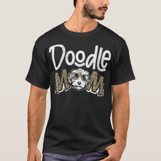 Camiseta Mulher rabisca Mãe Leopardo Goldendoodle Da Mãe
