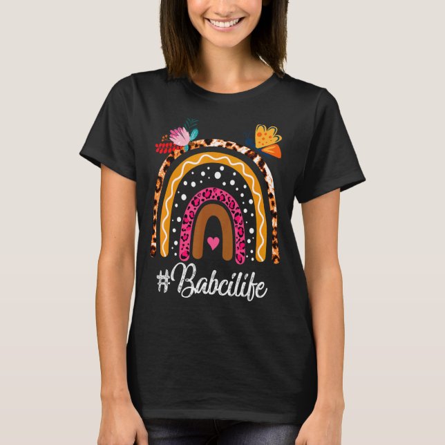 Camiseta Mulher Rainbow Leopard Babci Life For Madre Da (Frente)