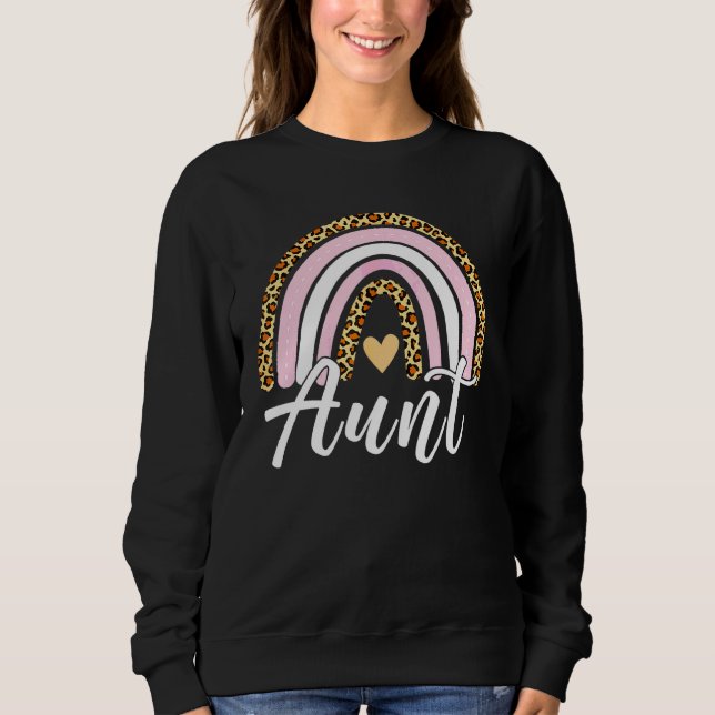 Camiseta Mulher Rainbow Tia Leopard Imprima Bonita Mãe Nova (Frente)