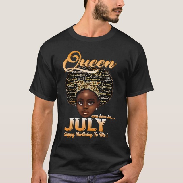 Camiseta Mulher Rainha Era Nascer Em Julho Feliz Aniversári (Frente)