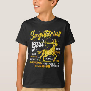 Camiseta Mulher Rainha Menina de Sagitário Aniversário de N