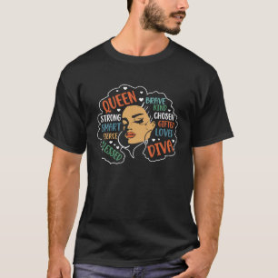 Camiseta Mulher Rainha Negra Afro Americana Melanina Na