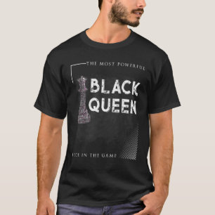 Camiseta Mulher rainha negra mais poderosa xadrez africano
