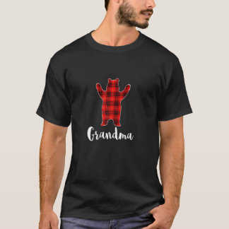 Camiseta Mulher Red Grandma Bear Buffalo Família Xadrez Chr