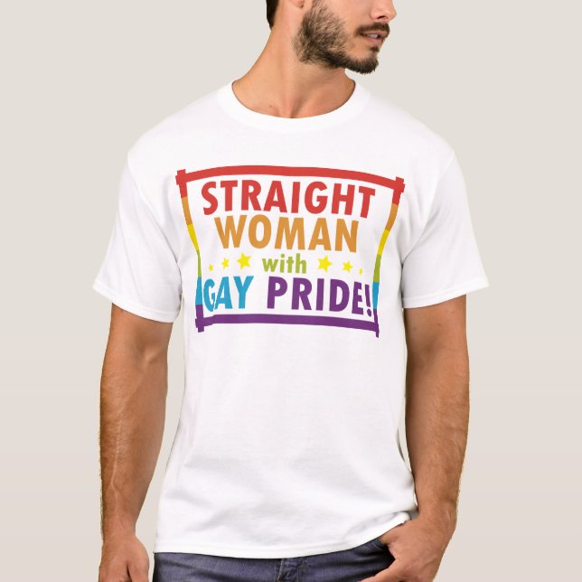 Camiseta Mulher reta com orgulho gay (Frente)