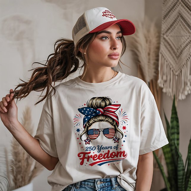 Camiseta Mulher Retro 250 Anos de Liberdade (Criador carregado)