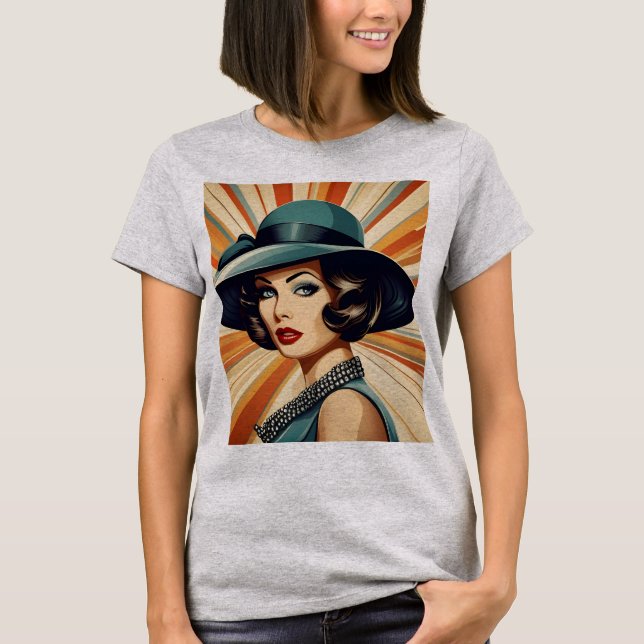 Camiseta Mulher retrô vintage (Frente)