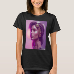 Camiseta Mulher Rosa Brilhante Olhar Roupa Roxa Inspo Laran