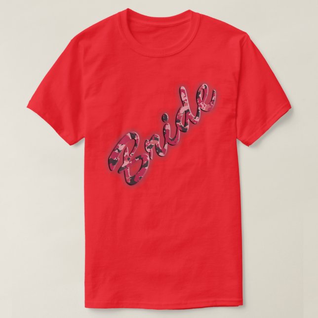 Camiseta Mulher Rosa Camo Bride (Frente do Design)