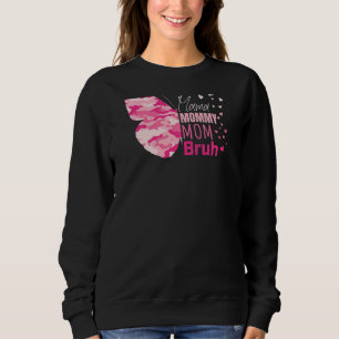 Camiseta Mulher Rosa Camo Mama Mamãe Mãe Bruh Butterfly Gra