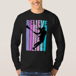 Camiseta Mulher Rosa Lacrosse Player Equipe Treinadora Mo