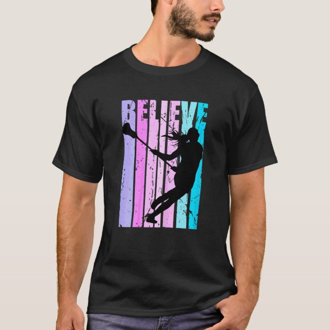 Camiseta Mulher Rosa Lacrosse Player Equipe Treinadora Mo (Frente)