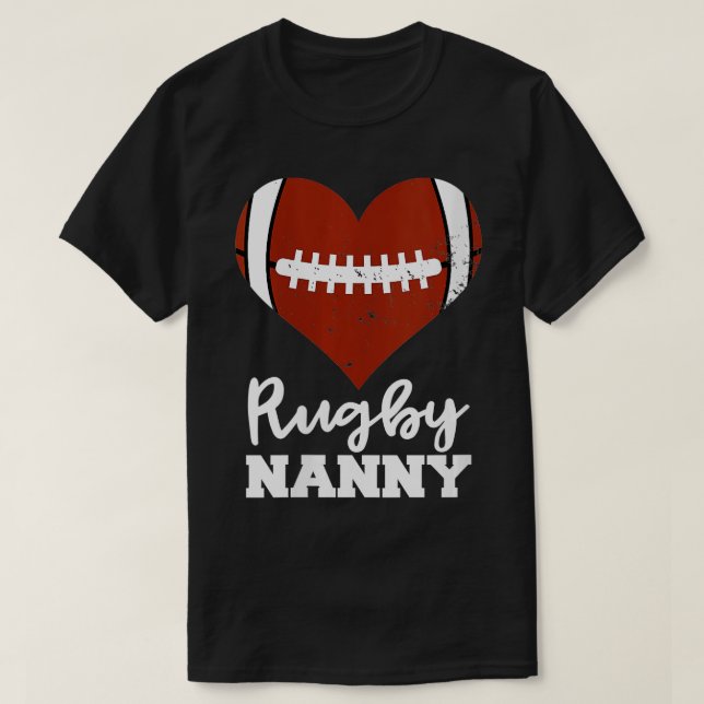 Camiseta Mulher Rugby Babá Cardíaca Engraçado Jogador de Ru (Frente do Design)