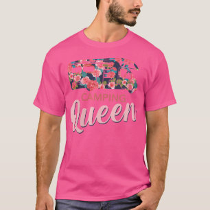 Camiseta Mulher Rv: Rainha De Acampamento Com Vermelho Rosa