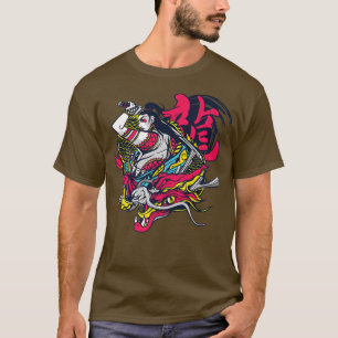 Camiseta Mulher Samurai Guerreira com Dragão l - Grap Japon
