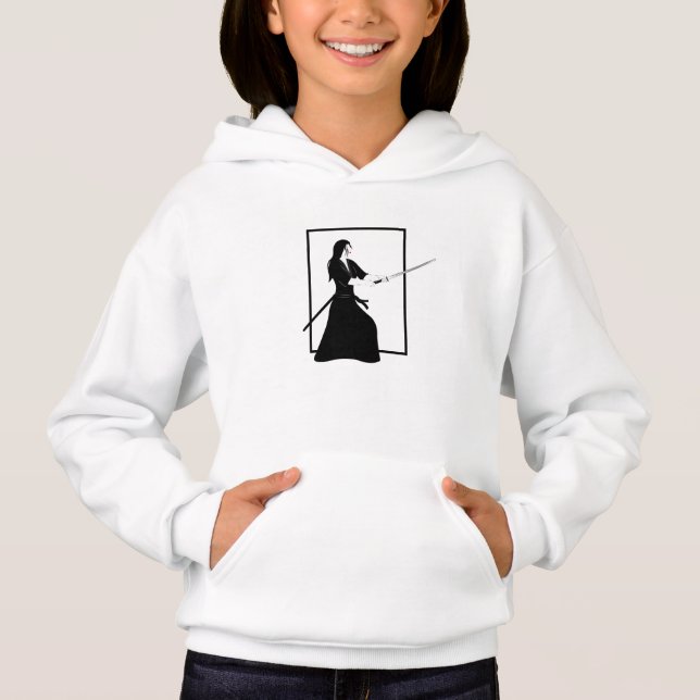 Camiseta Mulher Samurai Guerreira com Espada (Frente)