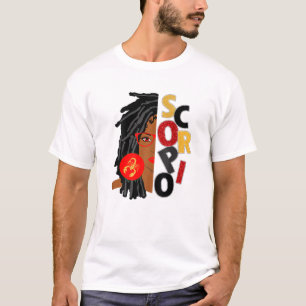 Camiseta Mulher Scorpio Girl Afro Bloqueia Menina Zodíaca S