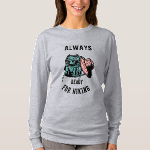 Camiseta Mulher Sempre Pronta Para Caminhar O Chapéu Da Moc