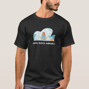 Camiseta Mulher Sensibilização para a Saúde Mental Yoga