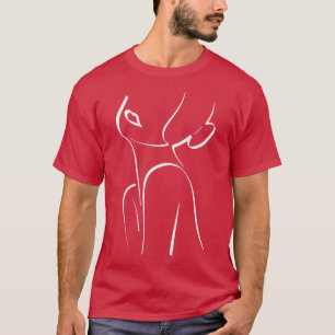 Camiseta Mulher Ser Feliz Linha Arte Mulher Silhouette Mini