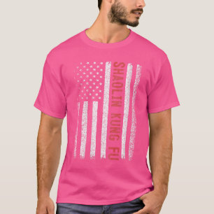 Camiseta Mulher Shaolin Kung Fu Bandeira Americana 4 De Jul