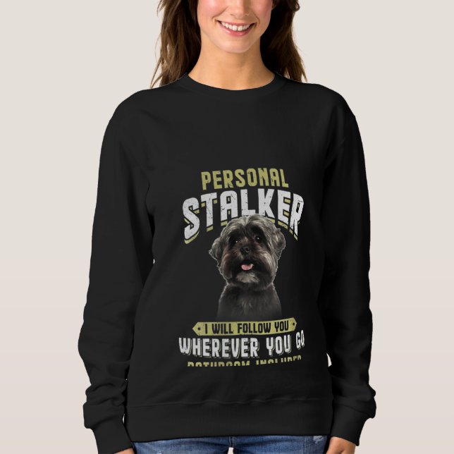 Camiseta Mulher Shih Tzu Personal Stalker Eu Vou Segui-Lo (Frente)