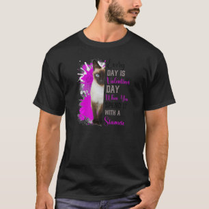 Camiseta Mulher Siamesa Cat Mãe Dia de os namorados Cat Ma
