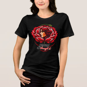 Camiseta Mulher Silhueta Floral Arte Botânica
