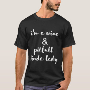 Camiseta Mulher Simpática Com Vinho E Pitbull - Presente Di