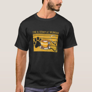 Camiseta Mulher Simples Que Ama Café & Enfermeira Cuidadora
